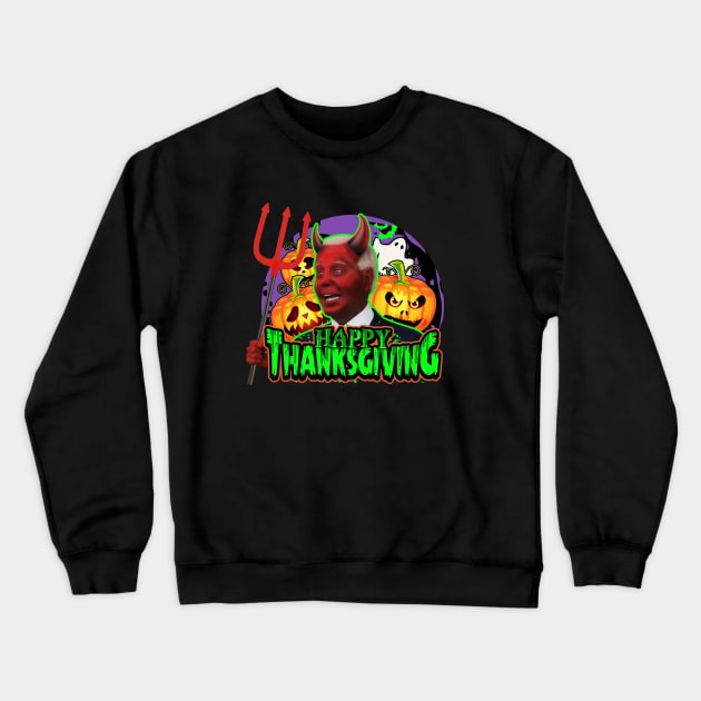 Biden Halloween Confused Happy Thanksgiving Devil Costume Crewneck Sweatshirt by CultTees